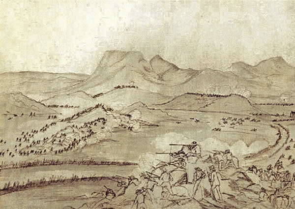 Sketch of the battle of Boomplaats